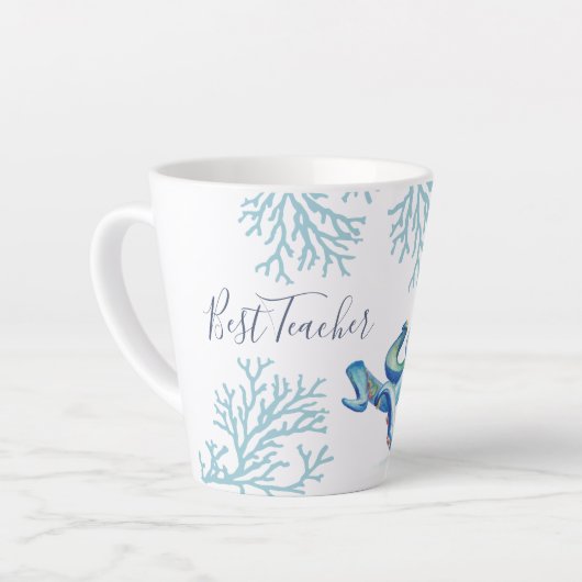 ウィッティブルーウォーターカラータコ沿岸 カフェラテマグ (左アングル)