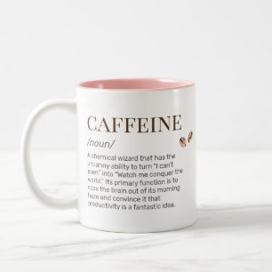 ウィットおもしろいコーヒー愛好家カフェインのユーモア辞書 ツートーンマグカップ