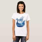 ウィットなシルバーICE CRYSTAL SHIP オリジナルTシャツ Tシャツ (正面フル)