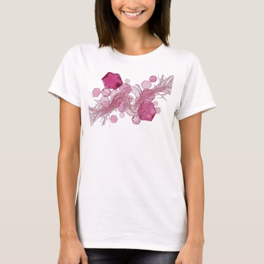 ウィットなピンクの抽象芸術カスタムTシャツ Tシャツ (正面)