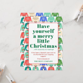 ウィットに富んだダサいセーターの会社のクリスマスカード 招待状