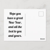 ウィットに富んだ新年の挨拶カード ポストカード (裏面)