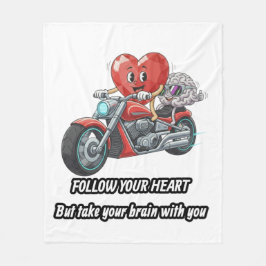ウィットに富んだ関係性の名言ギフト ハートのバイク乗り フリースブランケット