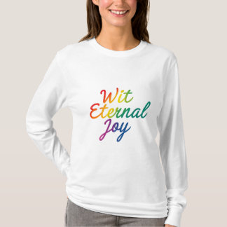 ウィットエターナルジョイ – レインボータイポグラフィアート Tシャツ
