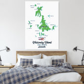 ウィットサンデー諸島オーストラリアの地図ポスター キャンバスプリント (インサイチュ (寝室))