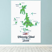 ウィットサンデー諸島オーストラリアの地図ポスター キャンバスプリント (インサイチュ (ウッドフロア))