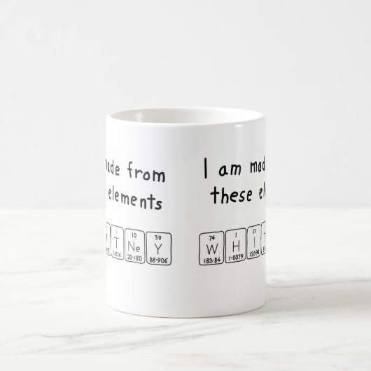 ウィットニーの周期表の名前のマグ コーヒーマグカップ (中央)