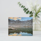 ウィットニー山トレイルのトレイルキャンプでの夕日 ポストカード (スタンド正面)