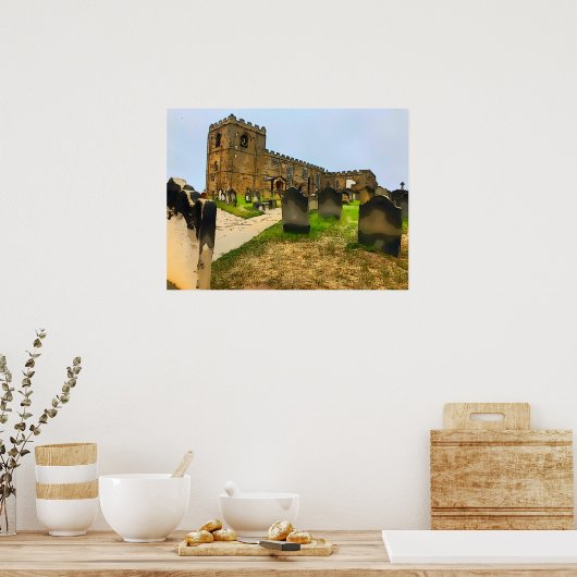 ウィットビーセントメアリー教会の墓地 ポスター (キッチン)