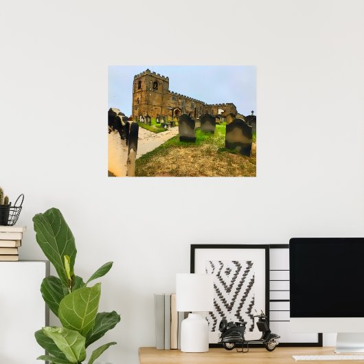 ウィットビーセントメアリー教会の墓地 ポスター (ホームオフィス)