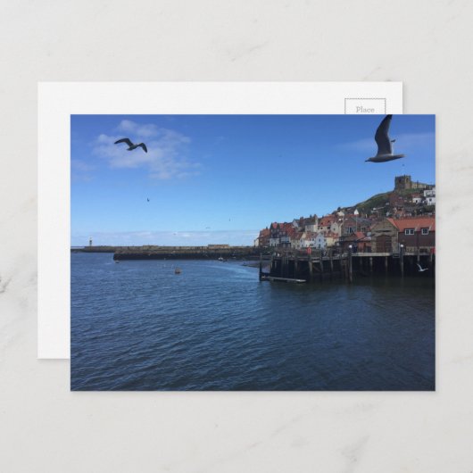 ウィットビー・ハーバー、ウィットビー、ノース・ヨークスを見渡せる。 ポストカード (正面/裏面)