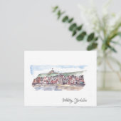 ウィットビー、ヨークシャー水彩絵葉書 ポストカード (スタンド正面)