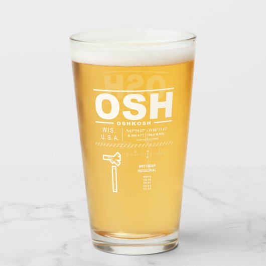ウィットマンリージョナル空港 OSH タンブラーグラス (ドリンク裏面)