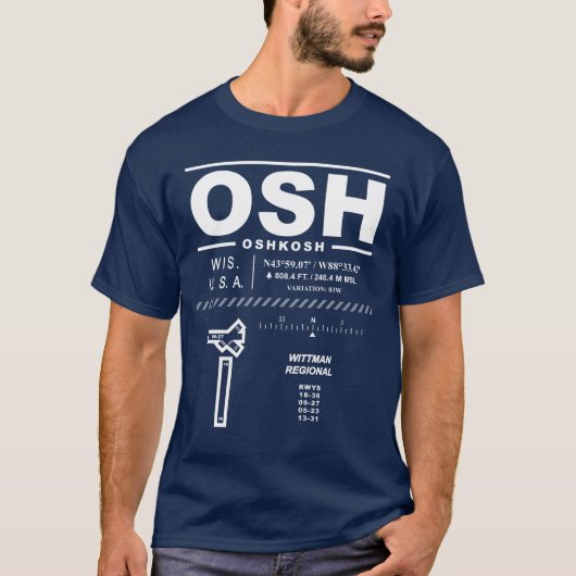ウィットマンリージョナル空港 OSH Tシャツ (正面)
