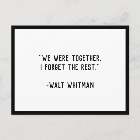 ウィットマン引用文葉書 ポストカード (正面)