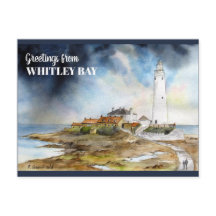 ウィットリーベイウォーター色のセントメアリーライトハウス