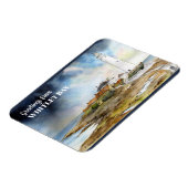 ウィットリーベイウォーター色のセントメアリーライトハウス マグネット (左側)