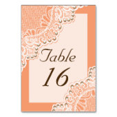 ウィットレースと結婚真珠のコーラルテーブル番号 テーブルナンバー (裏面)