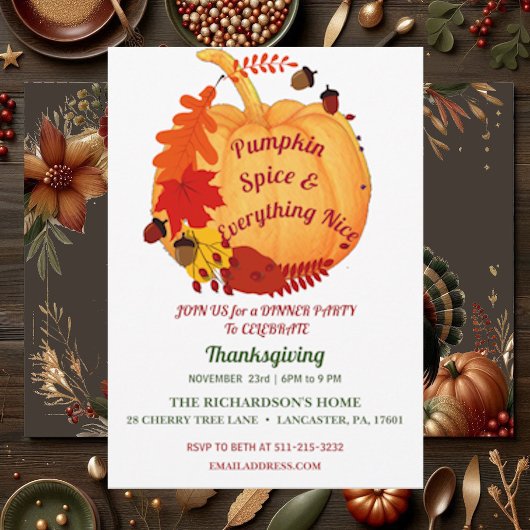 ウィット引用文オレンジ秋葉カボチャのスパイス 招待状