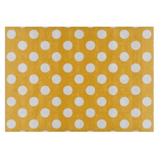 ウィット水玉模様オン黄色 カッティングボード (正面)