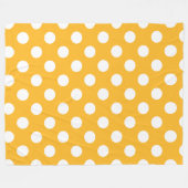 ウィット水玉模様オン黄色 フリースブランケット (正面(横))