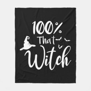 ウィット100人用かわいいハロウィーンのウィッチシャツ フリースブランケット
