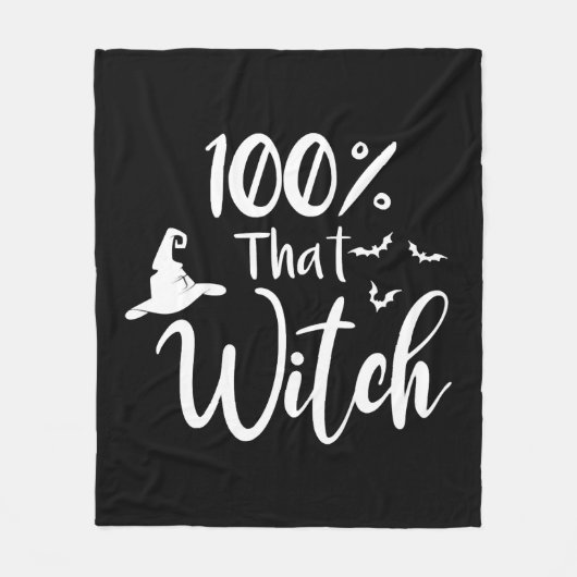ウィット100人用かわいいハロウィーンのウィッチシャツ フリースブランケット (正面)