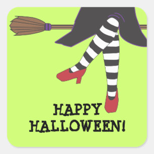 ウィッパーソナライズされたチ不気味ハロウィーンステッカー スクエアシール