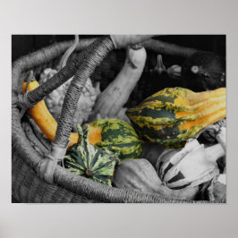 ウィッファンシーカーのバスケットの部分的な色の瓢箪 ポスター