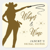 ウィップス＆ワインカウガール ブライダルシャワー スクエアシール (正面)