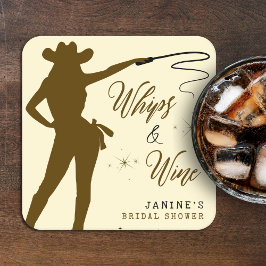 ウィップス＆ワインカウガール ブライダルシャワー スクエアペーパーコースター