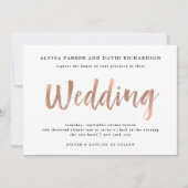 ウィッモダンシュ |フェイクバラ結婚金ゴールド 招待状 (正面)