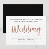 ウィッモダンシュ |フェイクバラ結婚金ゴールド 招待状 (正面/裏面)