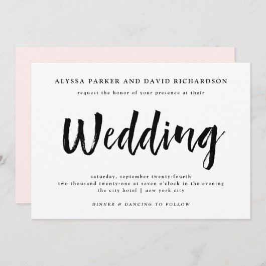 ウィッモダンシュ |白黒結婚の 招待状 (正面/裏面)