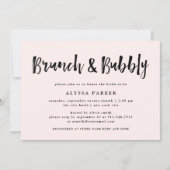 ウィッモダンシュ |赤面ピンクのブランチと泡立ち 招待状 (正面)