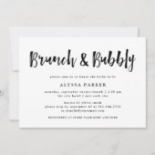 ウィッモダンシュ |黒と白のブランチと泡立ち 招待状 (正面)