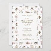 ウィッモダンチゴシックピンクシンプルハローウィンパーティ 招待状 (正面)