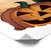 ウィッ不気味チこうもりヴィンテージスタイルハロウィーン新聞 ポスター (角)