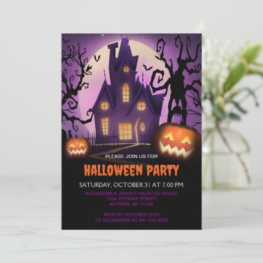 ウィッ不気味チズハ幽霊のよく出るウスハローウィンパーティ 招待状 (スタンド正面)