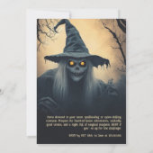 ウィッ不気味チハロウィーンお祝い招待状 招待状 (裏面)