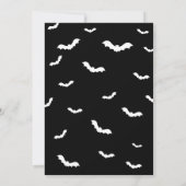 ウィッ不気味チブラックアンドホワイトハローウィンパーティ 招待状 (裏面)