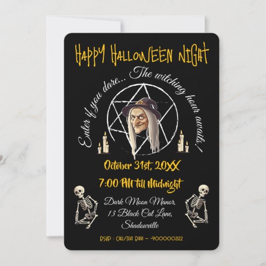 🧙‍ ♀️ウィッ不気味チ・ハロウィン招待状🎃👻 招待状 (正面)