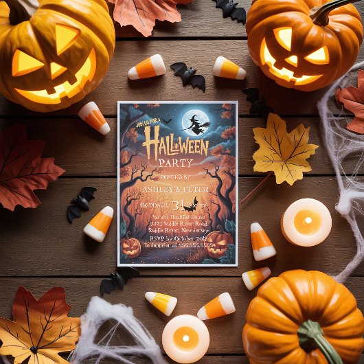 ウィッ不気味チ&フォレ幽霊のよく出るストハローウィンパーティ 招待状