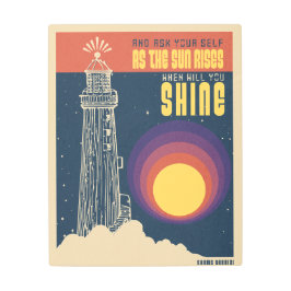 ウィッ感動的ダム引用文レトロ宇宙スタイル メタルプリント