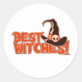 ウィッ最高のチハット付き可笑しいハロウィーンギフト ラウンドシール