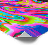 ウィッ熱狂するファンキーペット犬ポートレートアート ポスター (角)