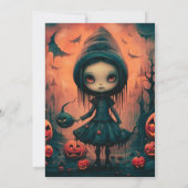 ウィッ素朴チこうもりカボチャハローウィンパーティ 招待状 (裏面)