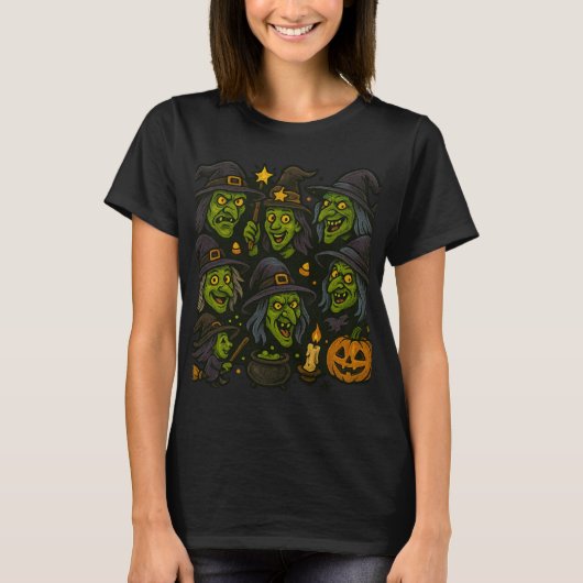 ウィッ考えチフル：ハロウィーンカックル Tシャツ (正面)