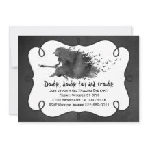 ウィッ飛んでいるチハローウィンパーティ招待状