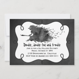 ウィッ飛んでいるチハローウィンパーティ招待状 招待状